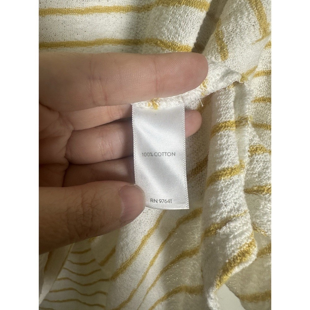 J‎ Jill Sweater Women 1X Tunic Crew Neck Cotton Yellow Stripe - Picture 4 of 5